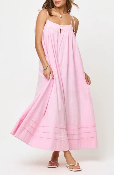 L*space Lspace Sunset Stroll Cotton Cover-up Maxi Dress In Pink