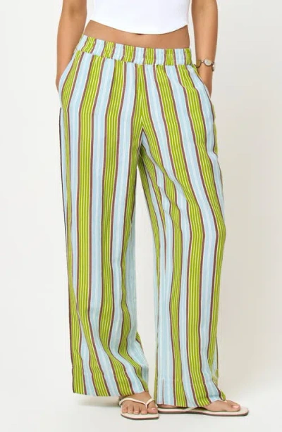 L*space Lspace Sur Wide Leg Linen Blend Cover-up Pants In Animal Print