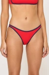 L*space Lspace Suzi Textured Bikini Bottoms In Red