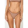 L*space Lspace Suzi Textured Stripe Bikini Bottoms In Brown Sugar