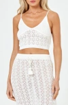 L*space Sweet Talk Open Stitch Cover-up Midi Skirt In White
