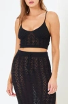 L*space Lspace Sweet Talk Open Stitch Cover-up Top In Black