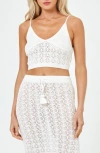 L*space Sweet Talk Open Stitch Cover-up Top In White
