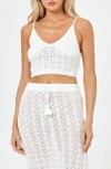 L*space Sweet Talk Open Stitch Cover-up Midi Skirt In Cream