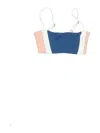 L*space Swimsuit Top Blue Color Block Pattern Swimwear In Blue