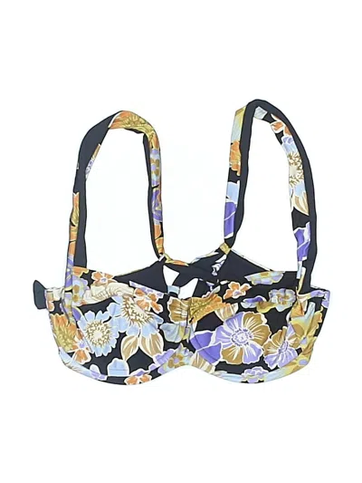 L*space Swimsuit Top Blue Floral Pattern Swimwear In Multi