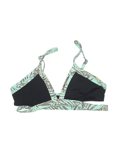 Pre-owned L*space Swimsuit Top Green Print Pattern Swimwear