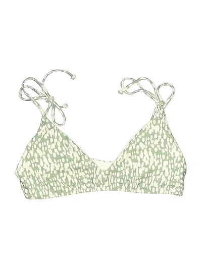 Pre-owned L*space Swimsuit Top Green Print Pattern Swimwear