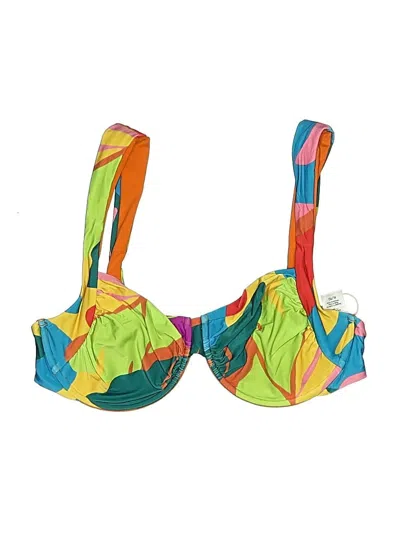 L*space Swimsuit Top Green Print Pattern Swimwear