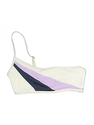 L*space Swimsuit Top Ivory Color Block Pattern Swimwear