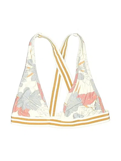 Pre-owned L*space Swimsuit Top Ivory Print Pattern Swimwear