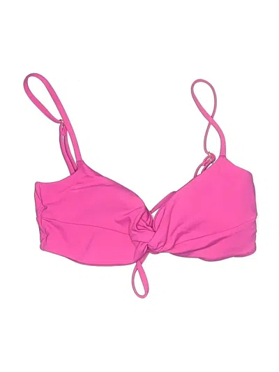 Pre-owned L*space Swimsuit Top Pink Solid Pattern Swimwear