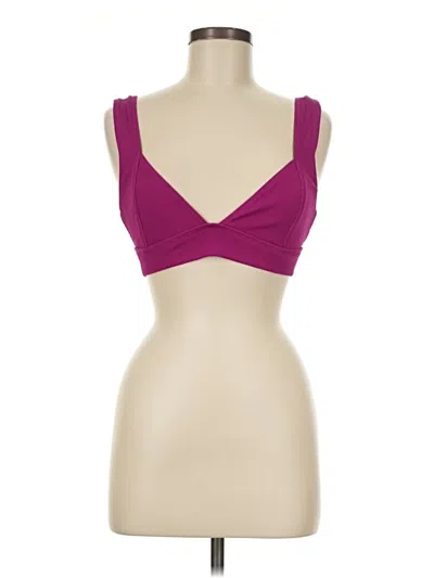 Pre-owned L*space Swimsuit Top Purple Sweetheart Neckline Swimwear