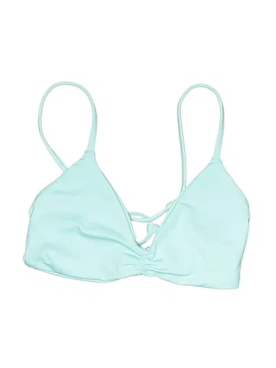 Pre-owned L*space Swimsuit Top Teal Solid Pattern Swimwear