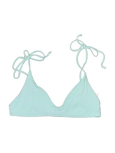 Pre-owned L*space Swimsuit Top Teal Swimwear In Blue