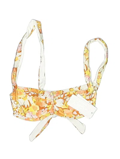 L*space Swimsuit Top Yellow Floral Pattern Swimwear