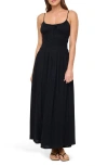 L*space Lspace Tala Shirred Waist Cover-up Maxi Sundress In Black