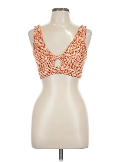 Pre-owned L*space Tank Top Orange Plunge Neckline Tops