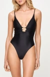 L*space Lspace Tatum O-ring One-piece Swimsuit In Black