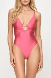 L*space Lspace Tatum O-ring One-piece Swimsuit In Orange