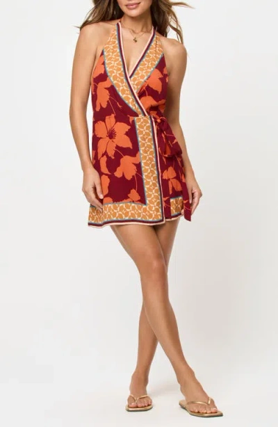 L*space Lspace Taura Faux Wrap Cover-up Minidress In Multi