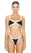 L*space Taylor Rib Bikini Top In Black & Cream