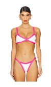 L*space Taylor Bikini Top In Bubblegum Pink & Cream