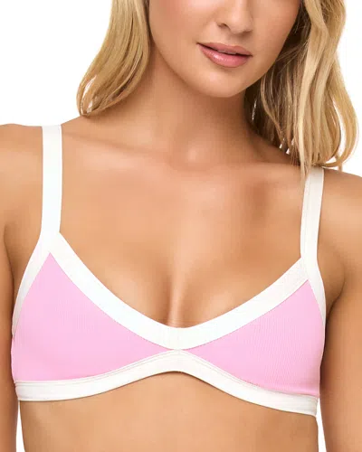 L*space Lspace Taylor Rib Bikini Top In Pink