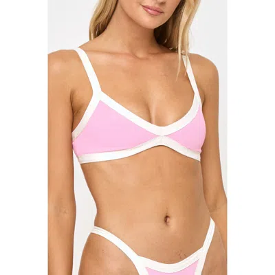 L*space Lspace Taylor Rib Bikini Top In Pink