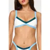 L*space Lspace Taylor Rib Bikini Top In Cream/deep Teal/sea Spray