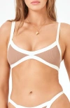 L*space Lspace Taylor Rib Bikini Top In Saddle/ Cream