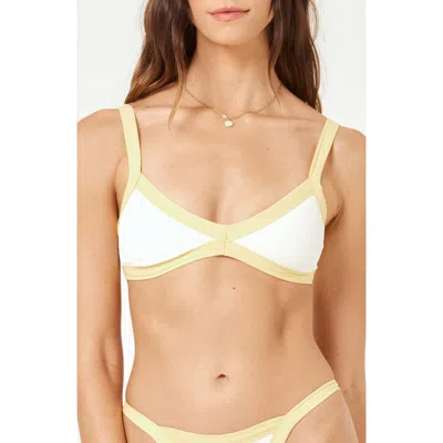 L*space Lspace Taylor Rib Bikini Top In White