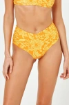 L*space Lspace Tide Classic High Waist Bikini Bottoms In Golden Hour Blossom