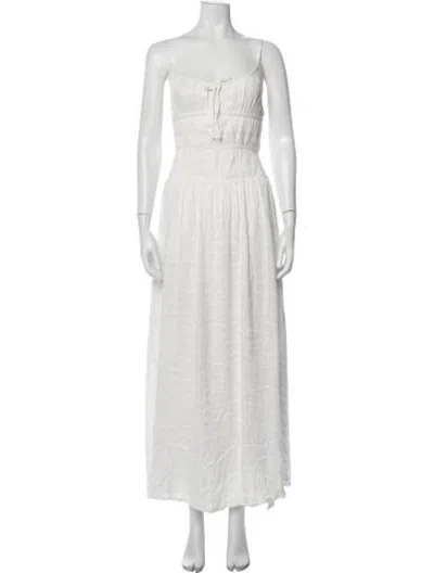 Pre-owned L*space Tie Neck Long Dress In Neutrals