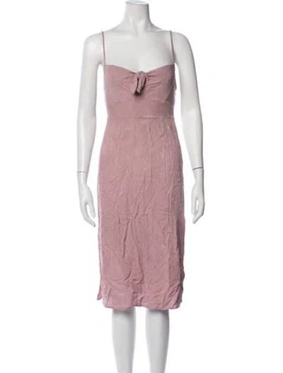 Pre-owned L*space Tie Neck Midi Length Dress W/ Tags In Pink