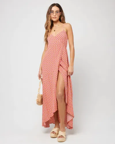 L*space Tie Waist Wrap Dress In Daisy Print In Pink
