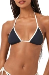 L*space Triangle Bikini Top In Black/cream