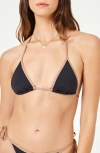 L*space Lspace Triangle Bikini Top In Black/saddle