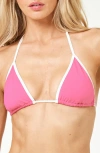 L*space Lspace Triangle Bikini Top In Bubblegum/cream