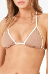 L*space Lspace Triangle Bikini Top In Saddle/cream