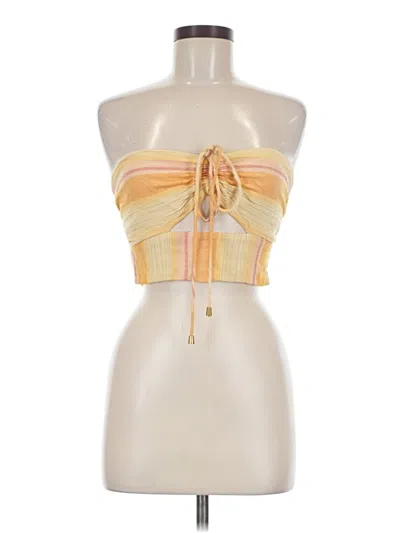 Pre-owned L*space Tube Top Yellow Strapless Neckline Tops