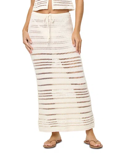 L*space Lspace Tula Semisheer Cotton Open Stitch Cover-up Skirt In White