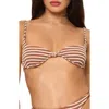 L*space Lspace Tulip Stripe Underwire Bikini Top In Brown Sugar