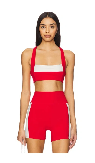 L*space Uppercut Sports Bra In Flame & Cream