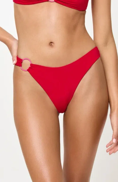 L*space Lspace Vega Ring Bikini Bottoms In Red