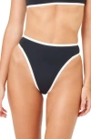 Shop L*space Lspace Ventura Bitsy Bikini Bottoms In Black/cream