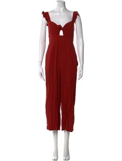 Pre-owned L*space V-neck Jumpsuit In Orange