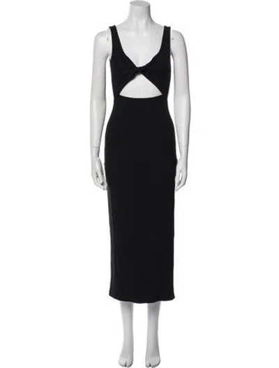 Pre-owned L*space V-neck Long Dress In Black