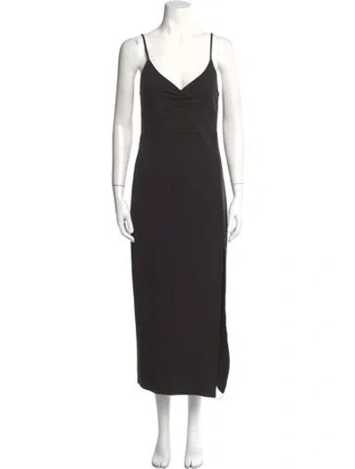 Pre-owned L*space V-neck Long Dress In Black