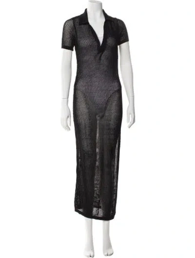 Pre-owned L*space V-neck Long Dress In Black